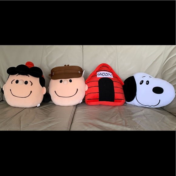 NEW Lot of 5 Snoopy Complete Set McDonald 2015 Plush Cushion Pillow Rare Limited - Picture 8 of 11